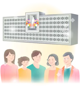 人数制限なくご家族一緒に同じお墓に入れる説明のイラスト