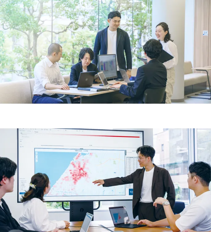 社内でのミーティングやディスカッションの様子